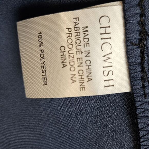 ChicWish A-Line Midi Flare out Skirt w/ Pockets NWT Womens Navy Blue Size Medium - Picture 5 of 8